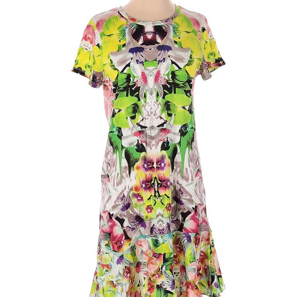 Prabal Gurung Target First Date Abstract Orchid Bold Floral Dropped Dress - Picture 2 of 6